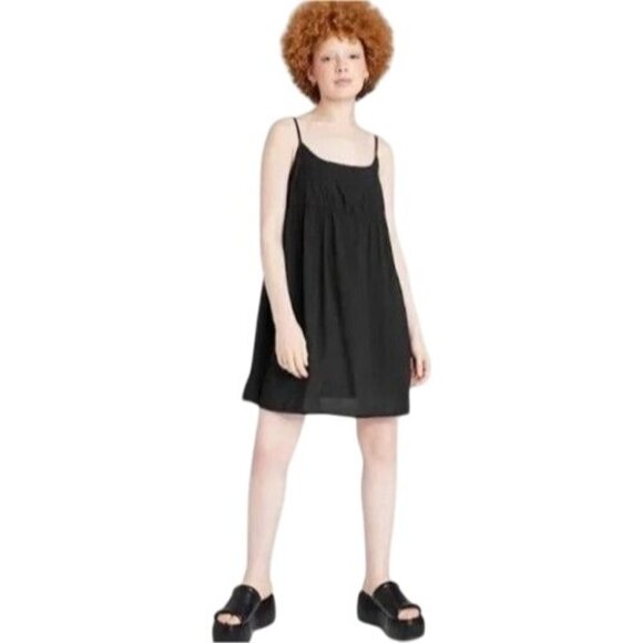 Wild Fable Cami Dress Size Large Sleeveless Scoop Neck Black Rayon Summer Chic - Picture 1 of 10